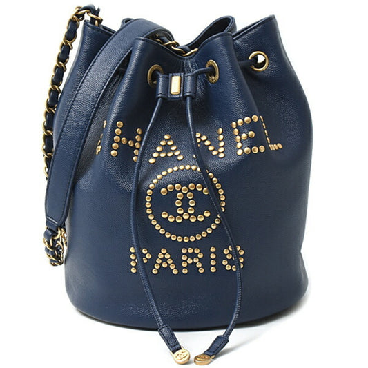 Chanel Calfskin Blue Shoulder Bags