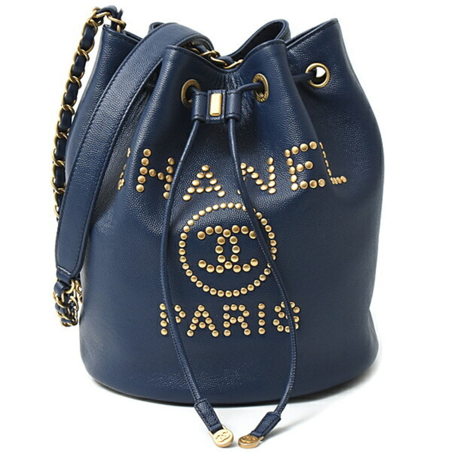 Chanel Calfskin Blue Shoulder Bags