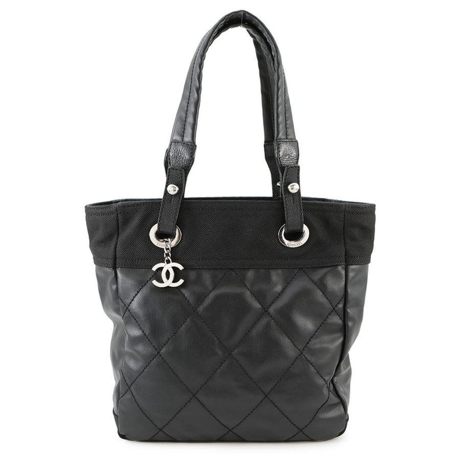Chanel Coated Canvas Black Tote Bags