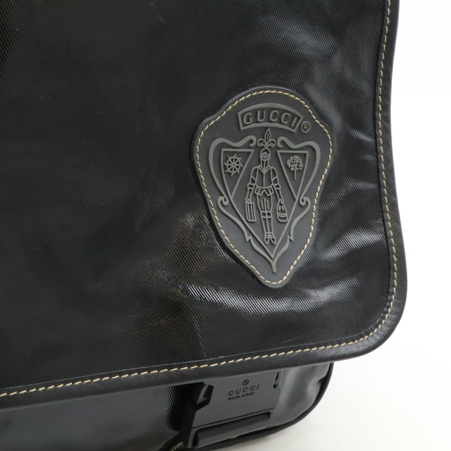 Gucci Coated Canvas Black Shoulder Bags