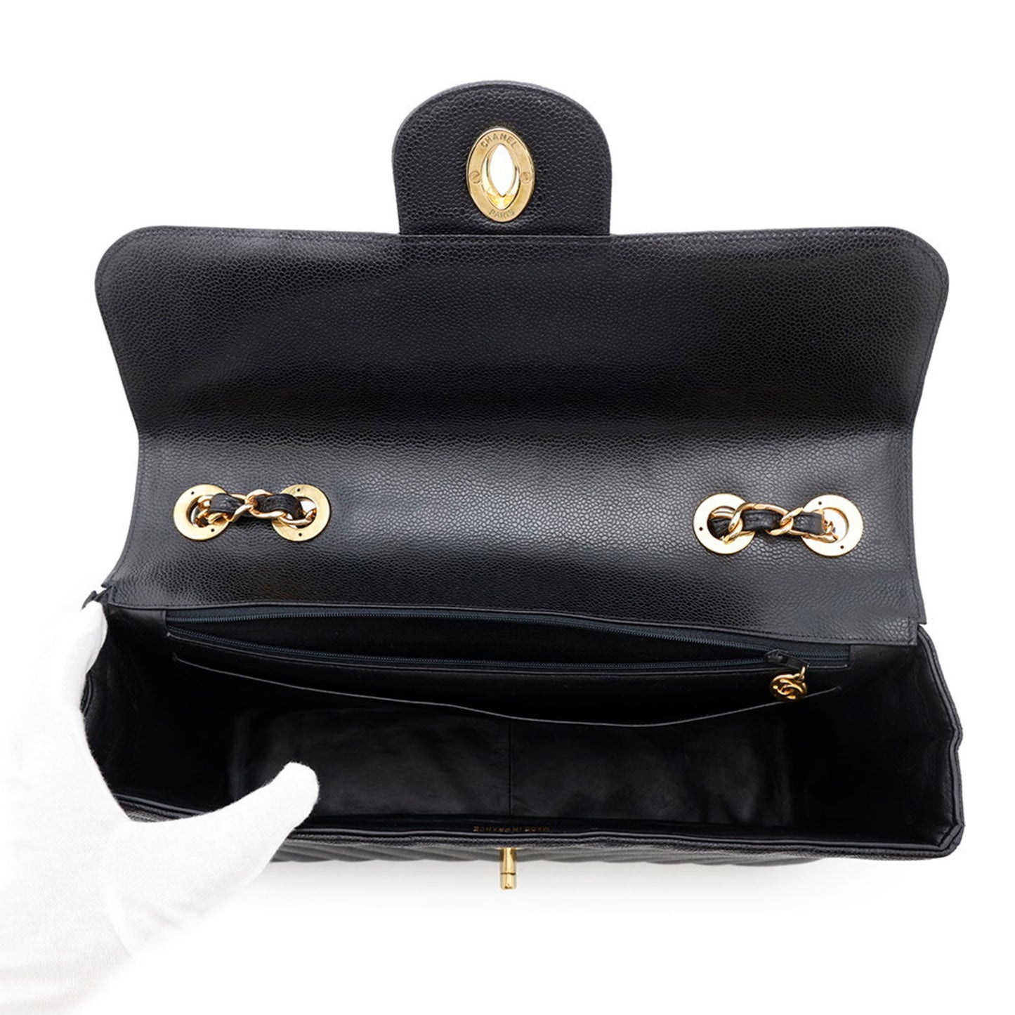 Chanel Calfskin Black Shoulder Bags