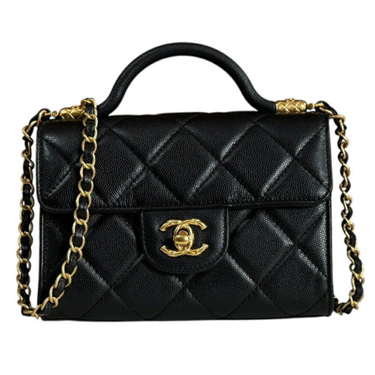 Chanel Calfskin Black Shoulder Bags