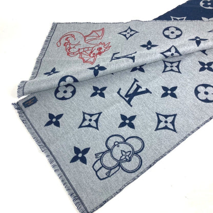 Louis Vuitton Wool Blue Scarves
