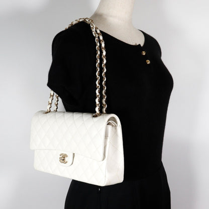 Chanel Calfskin White Shoulder Bags