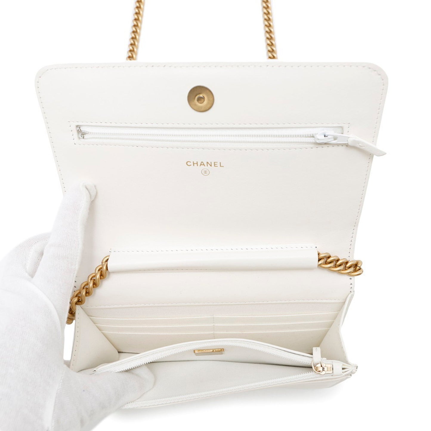 Chanel Calfskin White Shoulder Bags