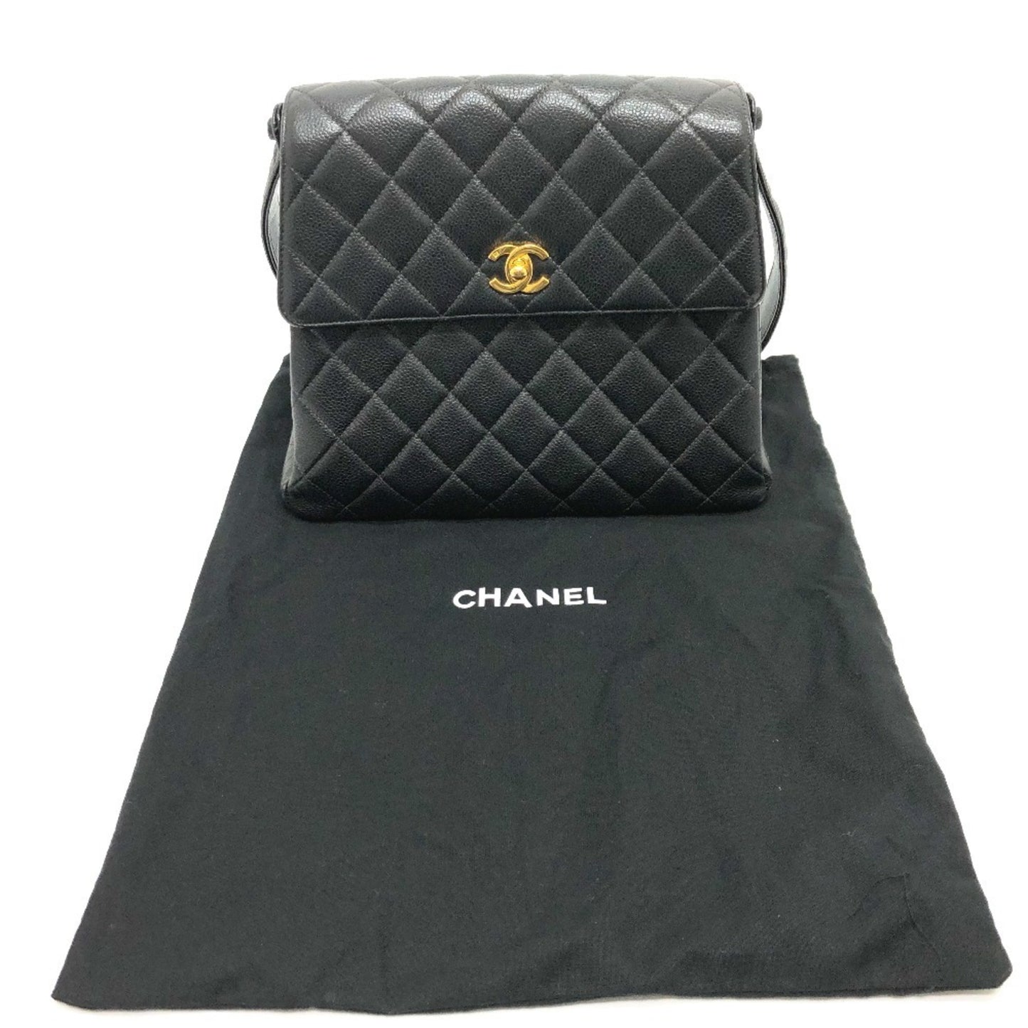 Chanel Calfskin Black Shoulder Bags
