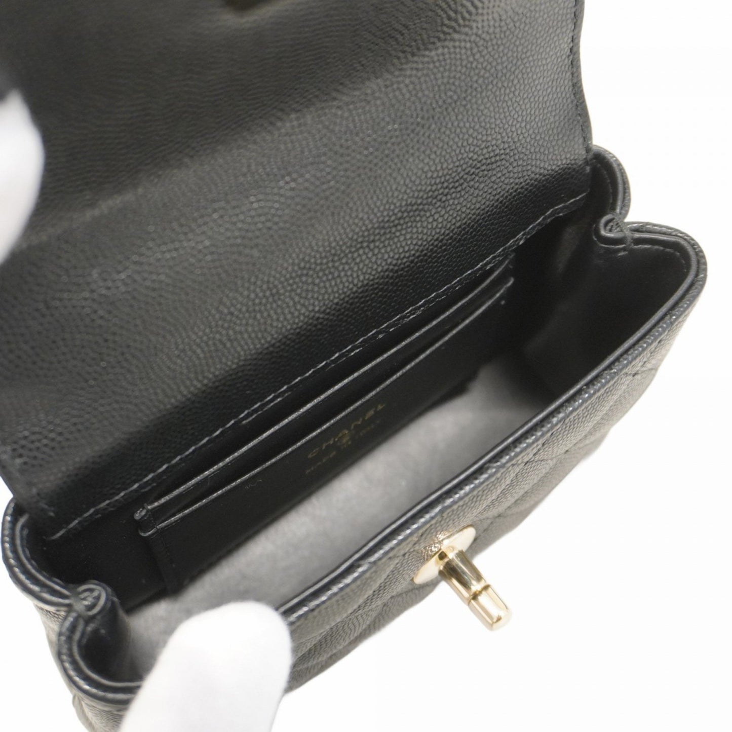 Chanel Calfskin Black Handbags