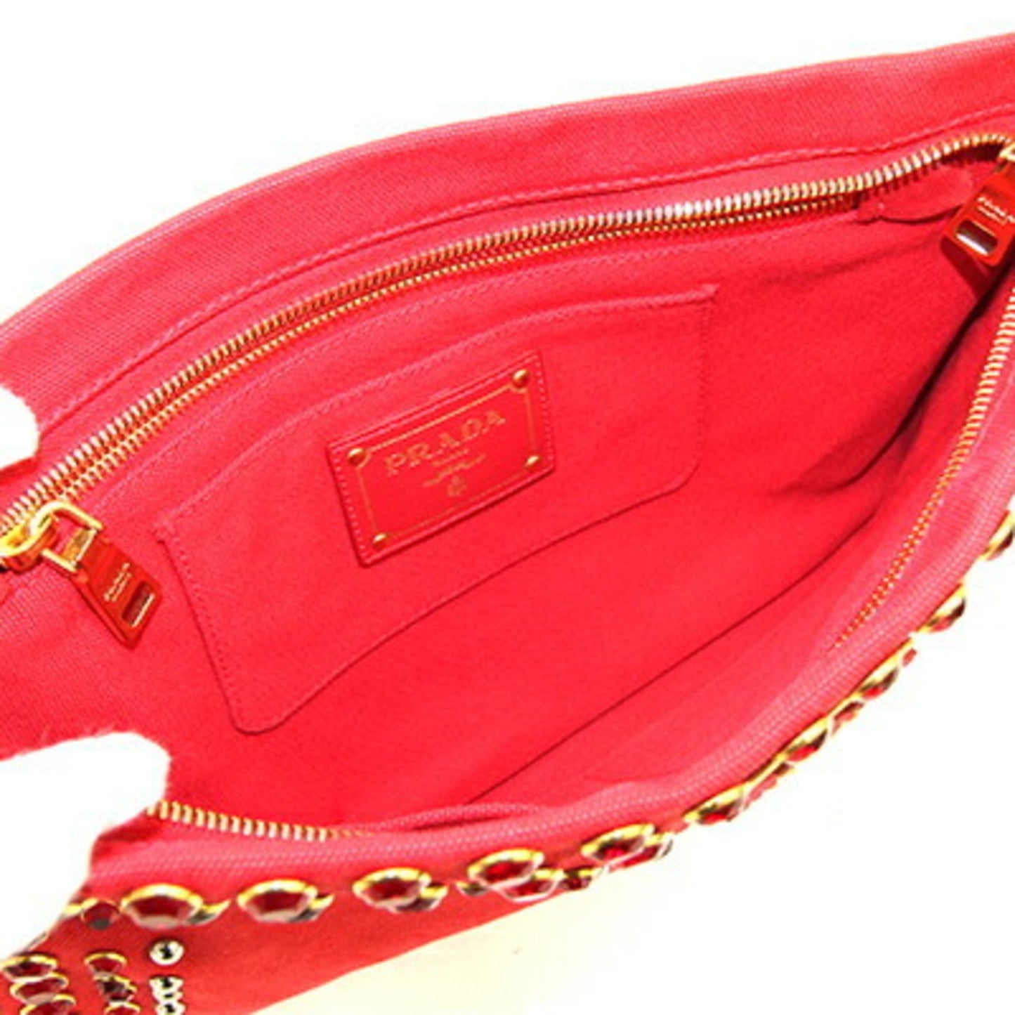 Prada Canvas Red Clutch Bags