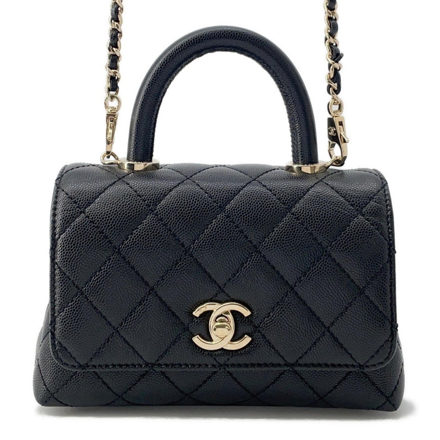Chanel Calfskin Black Handbags