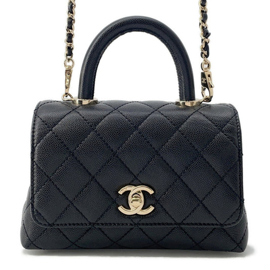 Chanel Calfskin Black Handbags