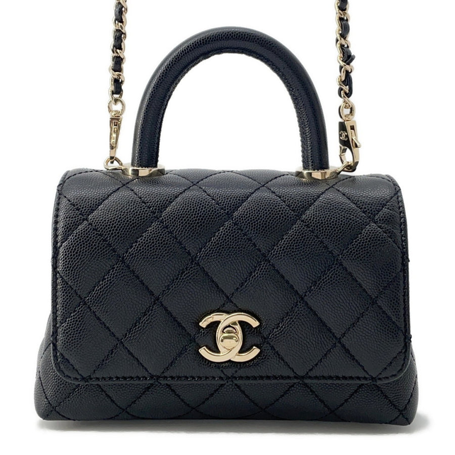 Chanel Calfskin Black Handbags