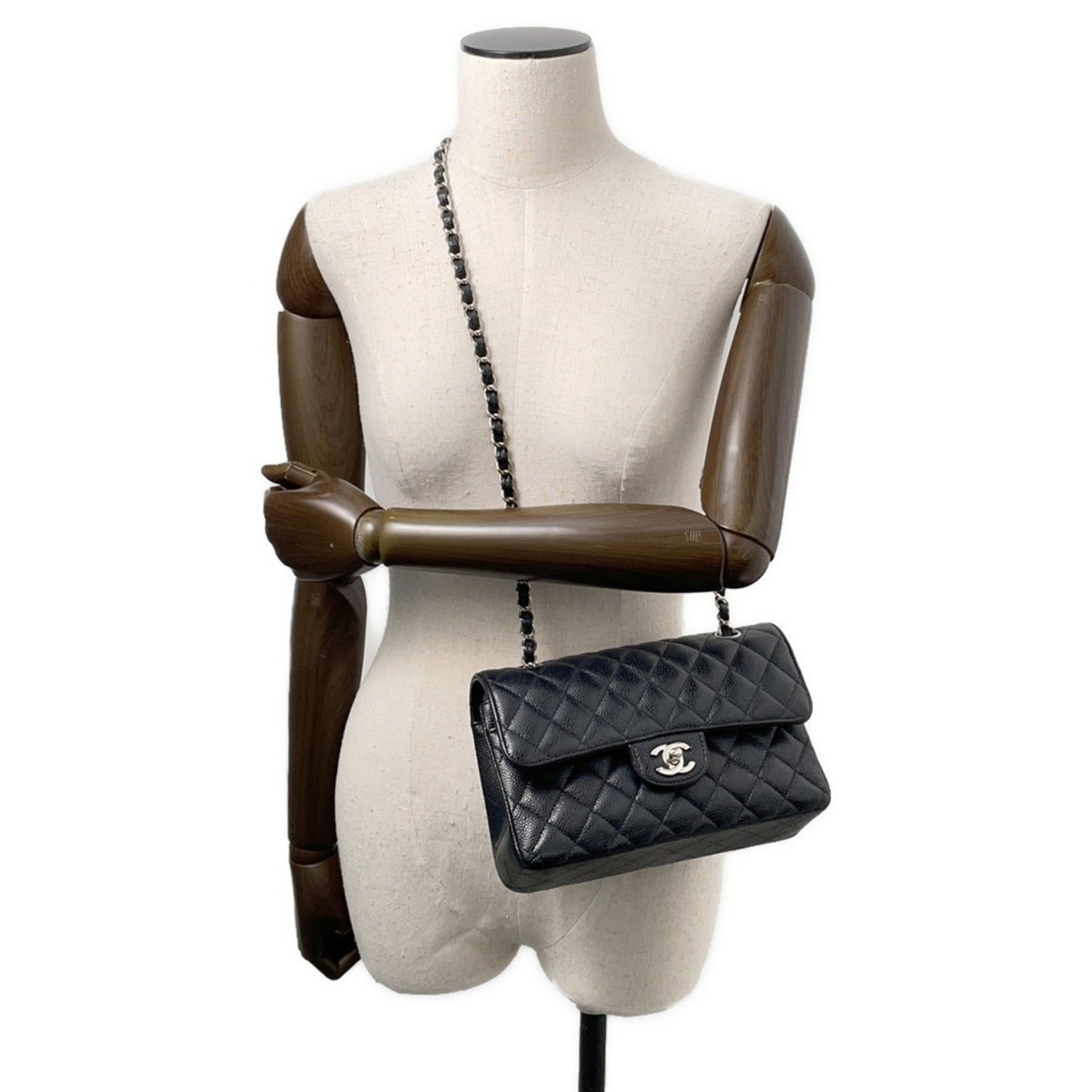 Chanel Calfskin Black Shoulder Bags