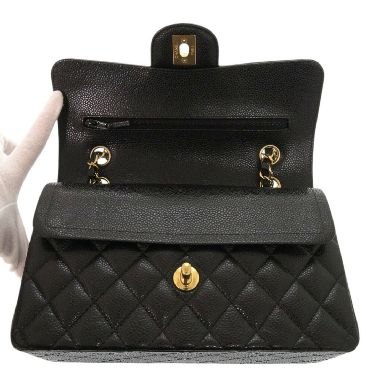 Chanel Calfskin Black Shoulder Bags
