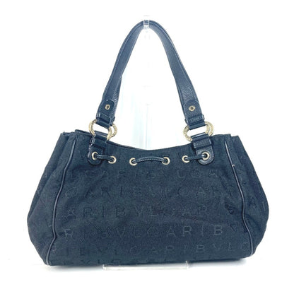 Bvlgari Canvas Black Shoulder Bags