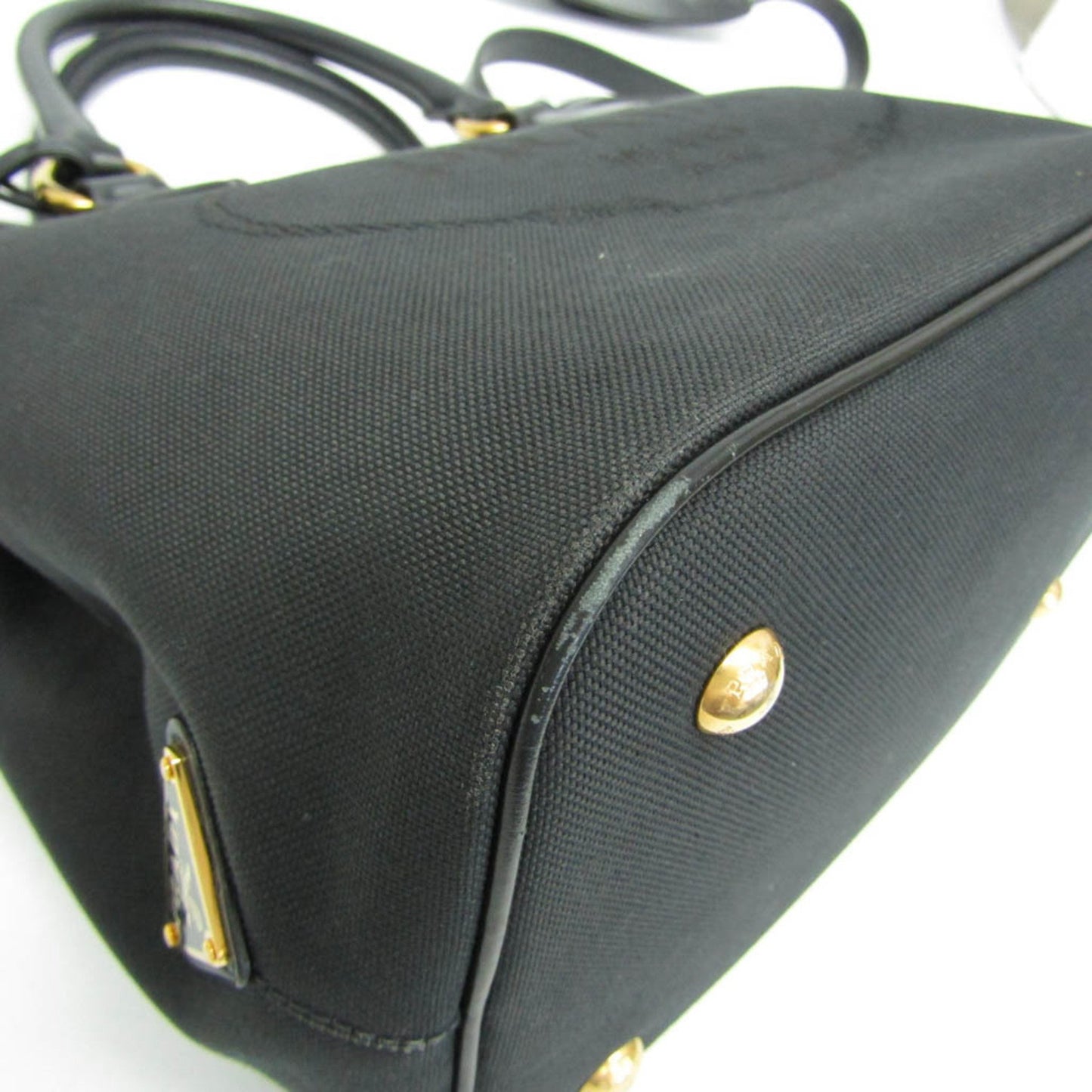 Prada Woven Fabric Black Handbags