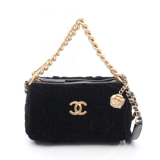 Chanel Velvet Black Shoulder Bags