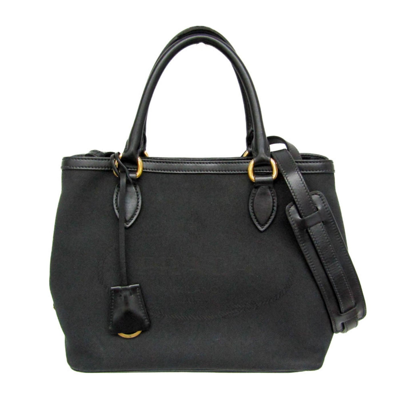 Prada Woven Fabric Black Handbags