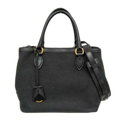Prada Woven Fabric Black Handbags
