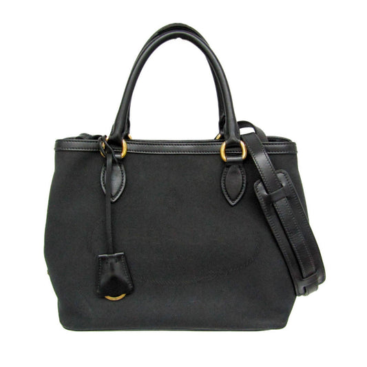 Prada Woven Fabric Black Handbags