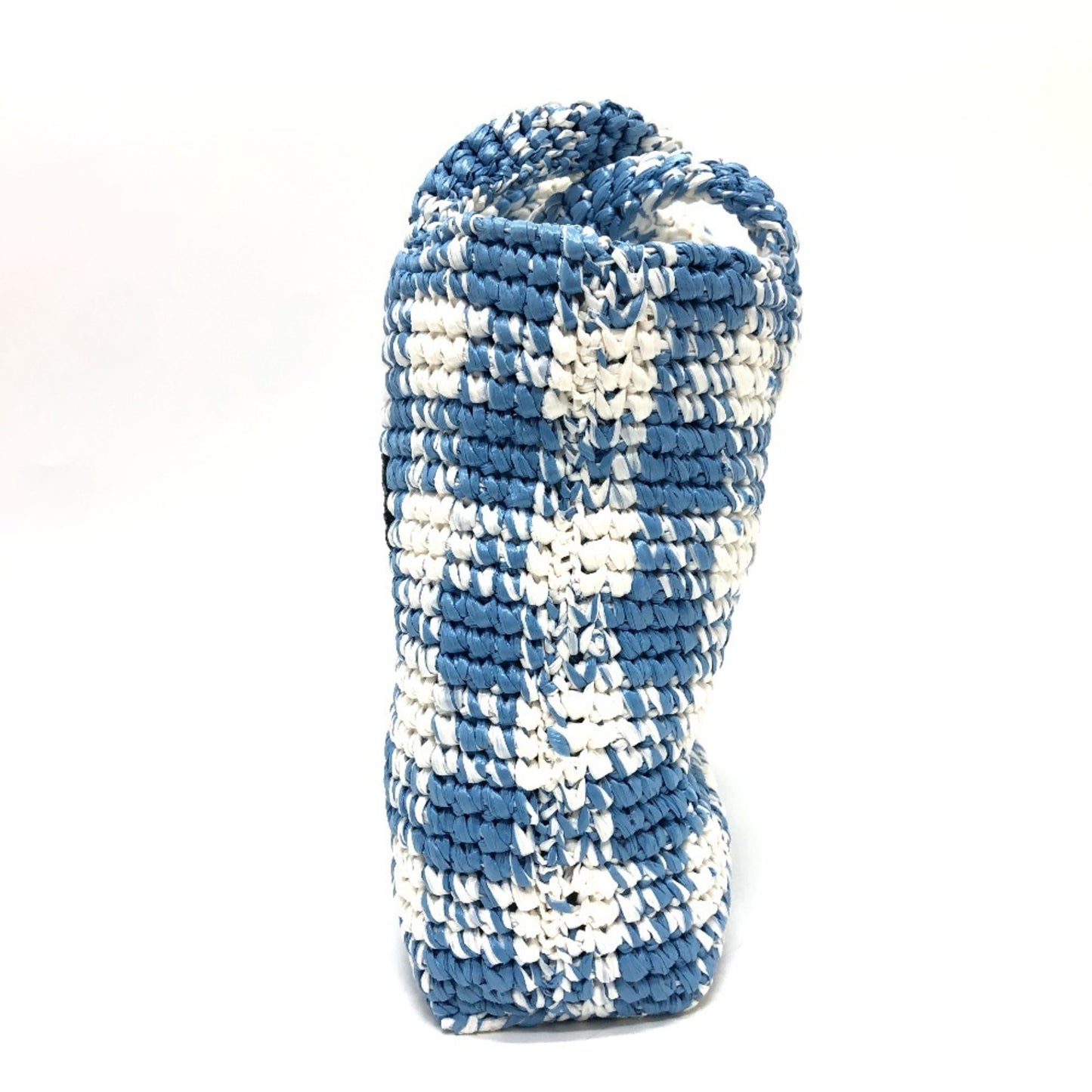 Prada Woven Fabric Blue Tote Bags