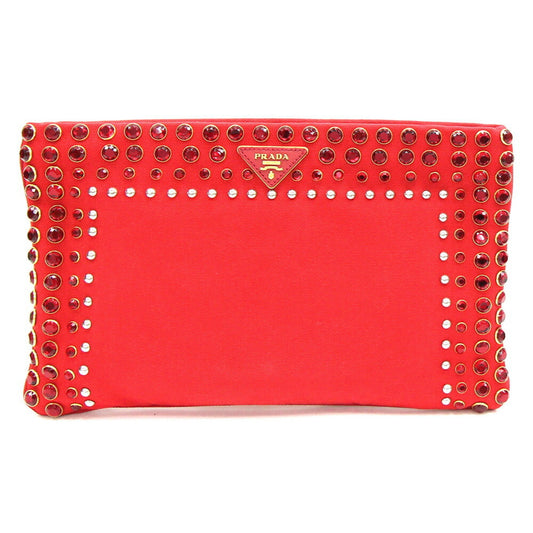 Prada Canvas Red Clutch Bags