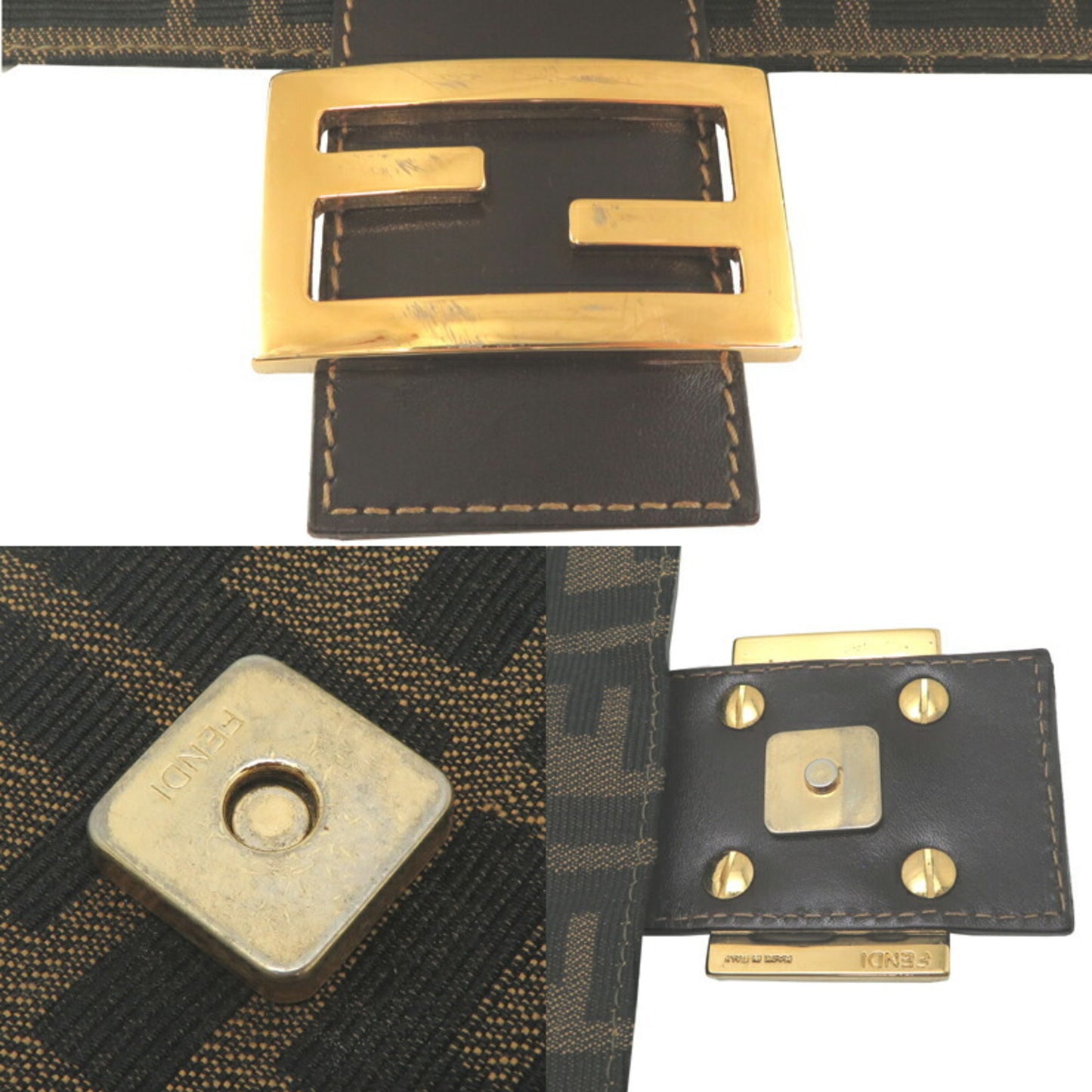 Fendi Canvas Brown Shoulder Bags