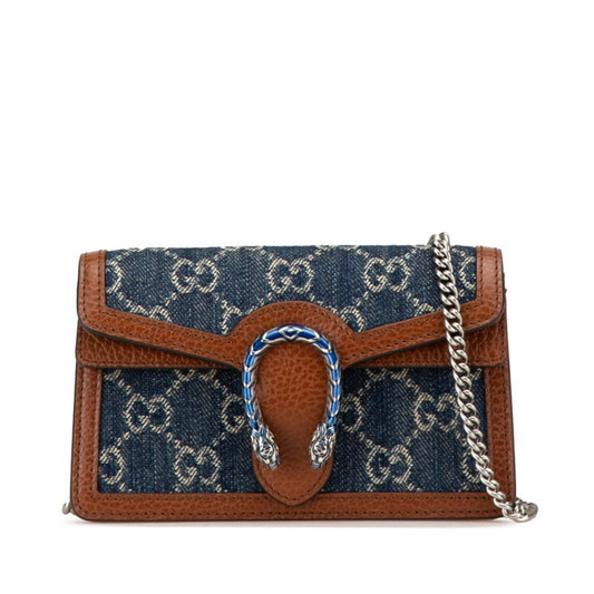 Gucci Denim Brown Shoulder Bags