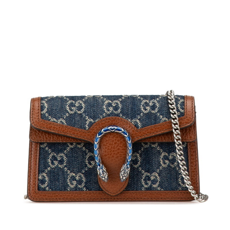 Gucci Denim Brown Shoulder Bags