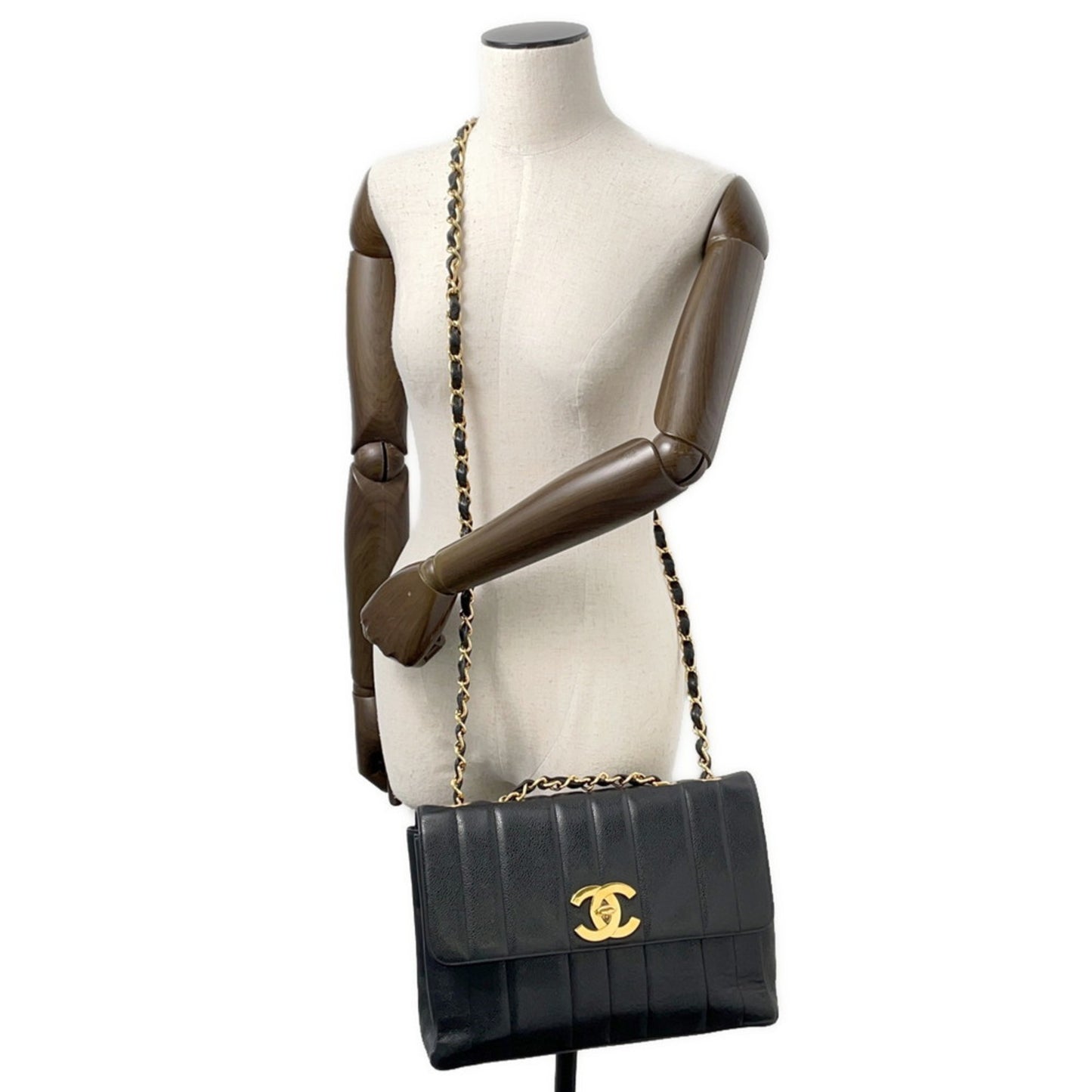 Chanel Calfskin Black Shoulder Bags