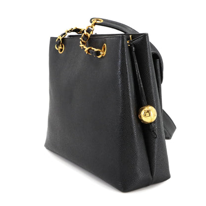 Chanel Calfskin Black Shoulder Bags