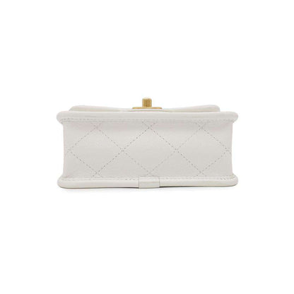 Chanel Calfskin White Shoulder Bags