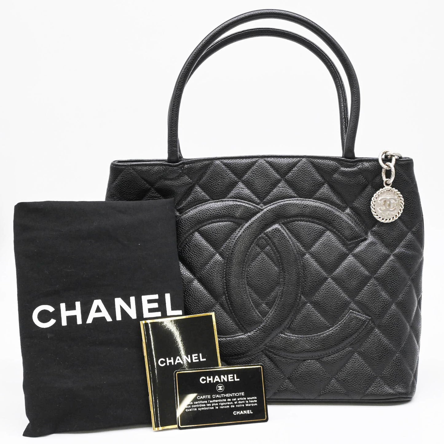 Chanel Calfskin Black Handbags