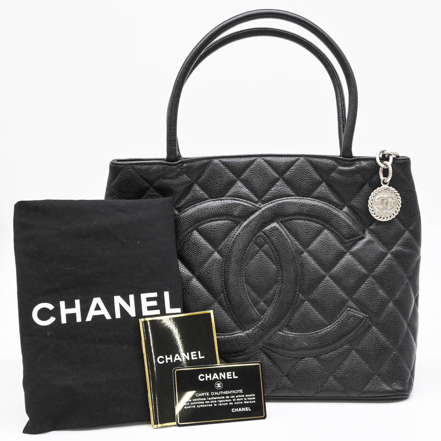 Chanel Calfskin Black Handbags
