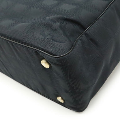 Chanel Woven Fabric Black Shoulder Bags