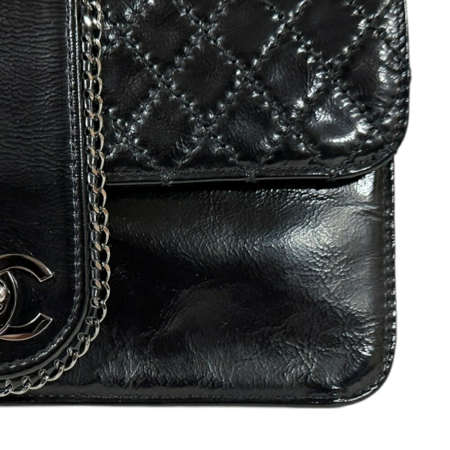 Chanel Patent Black Shoulder Bags