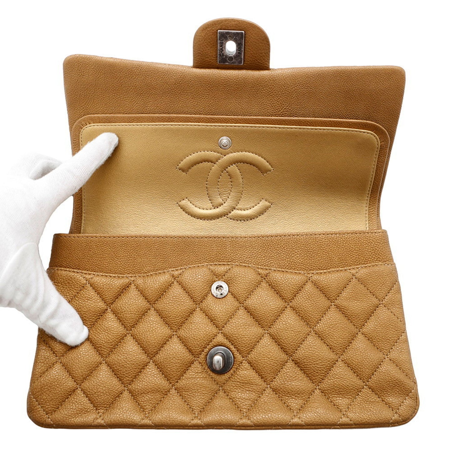 Chanel Calfskin Gold Shoulder Bags