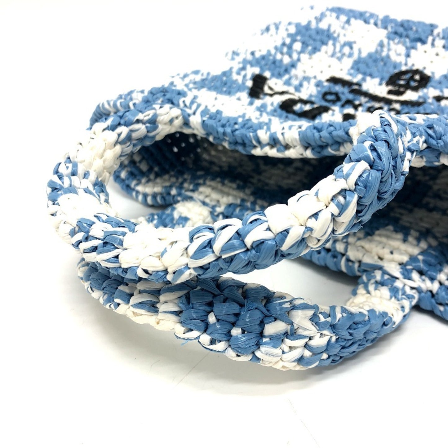 Prada Woven Fabric Blue Tote Bags