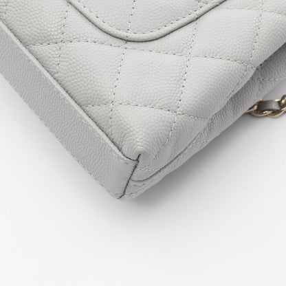 Chanel Calfskin Gray Shoulder Bags