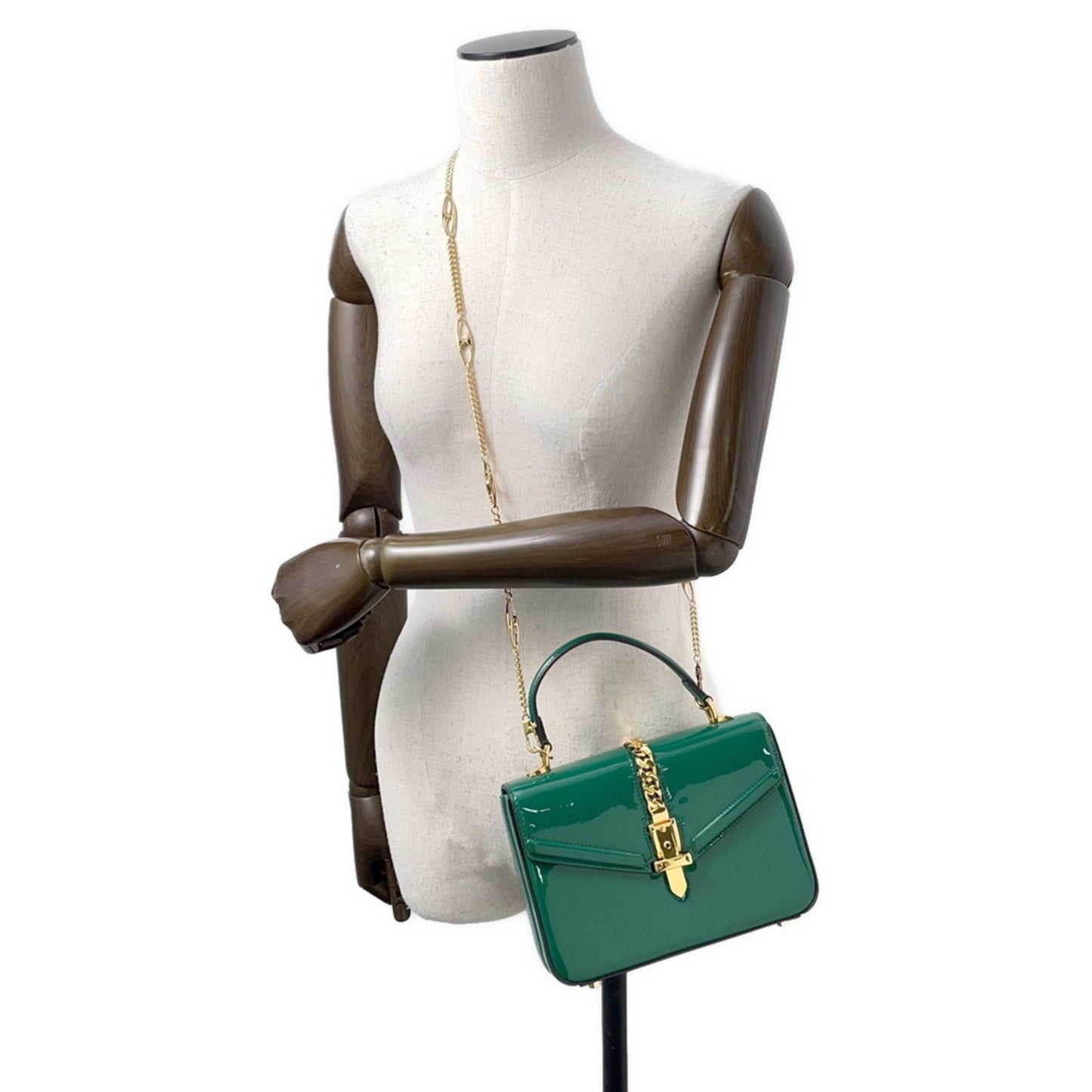 Gucci Patent Green Handbags