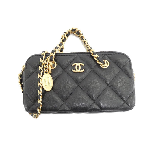 Chanel Calfskin Black Shoulder Bags