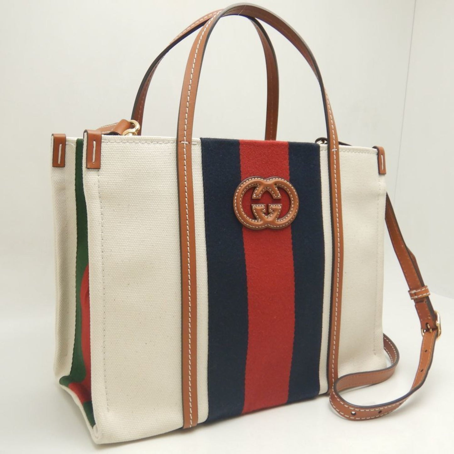 Gucci Canvas Brown Tote Bags