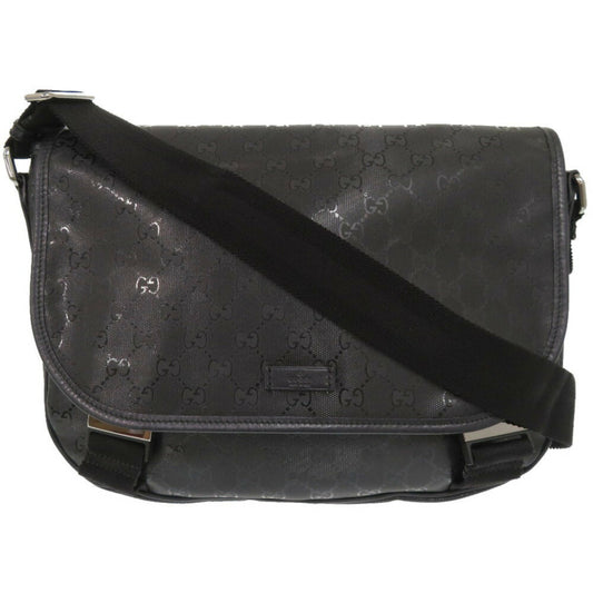 Gucci Coated Canvas Black Shoulder Bags