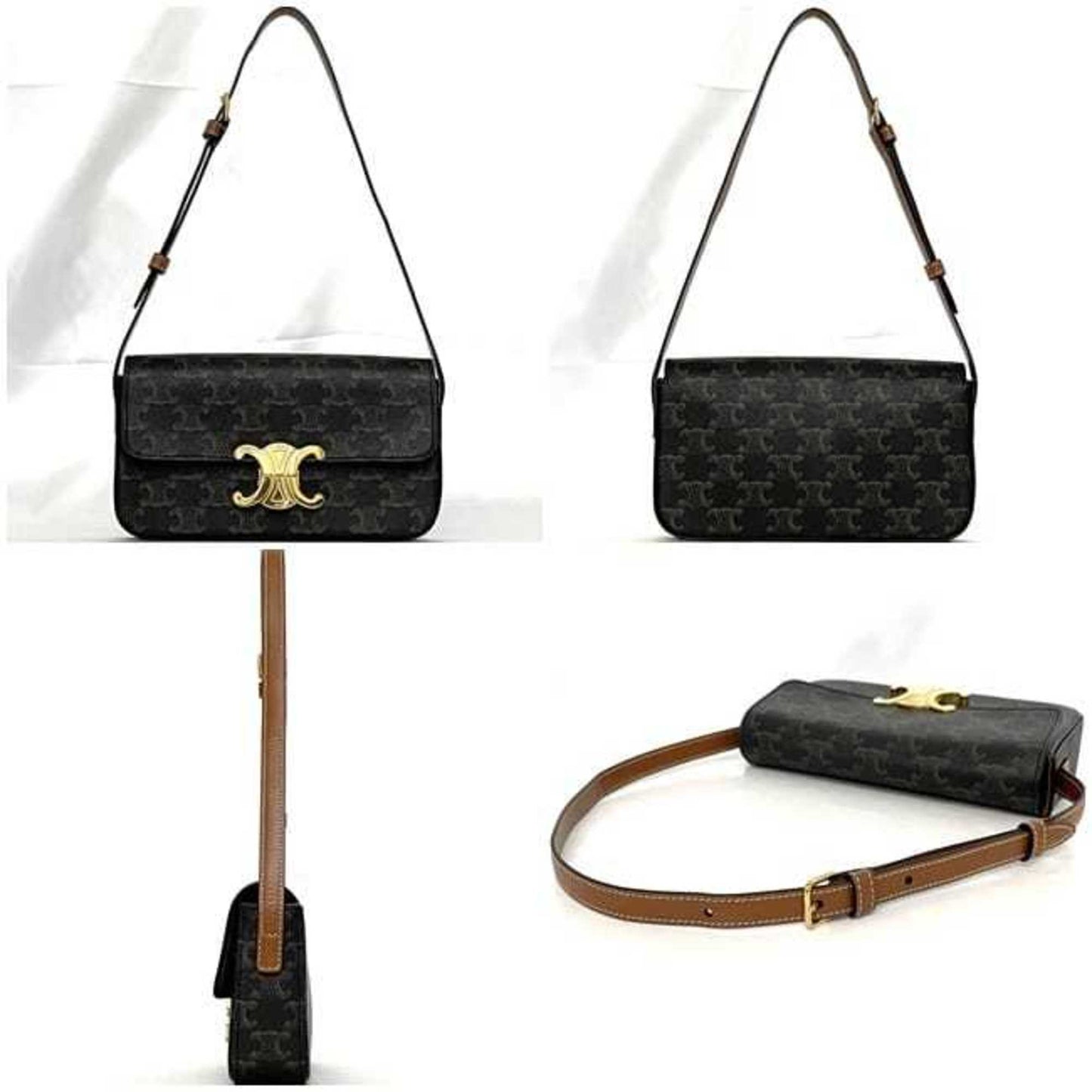 Celine Pvc Brown Handbags
