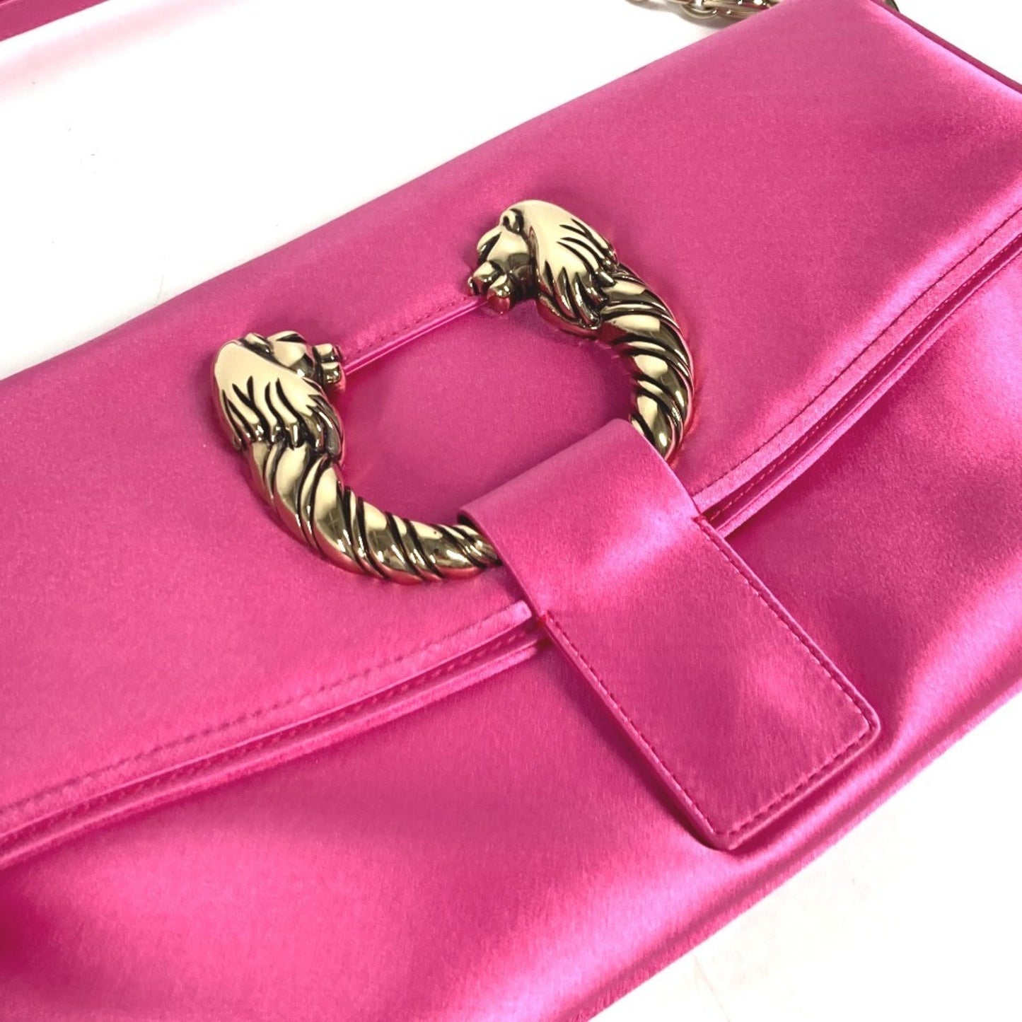 Bvlgari Satin Pink Clutch Bags
