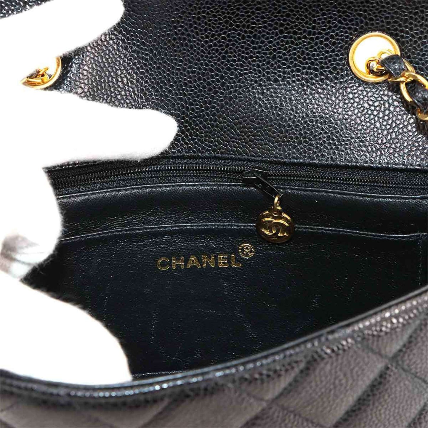 Chanel Calfskin Black Shoulder Bags