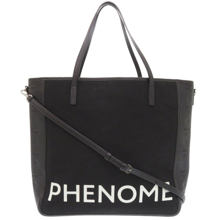 Mcm Canvas Black Tote Bags