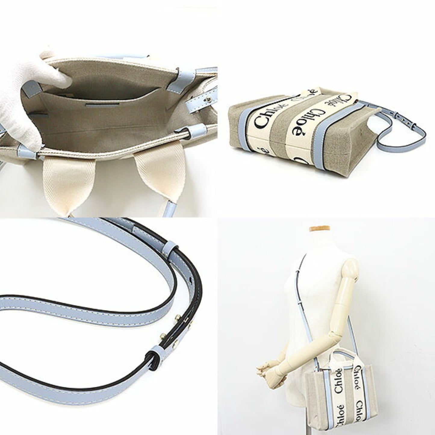 Chloé Canvas Blue Handbags