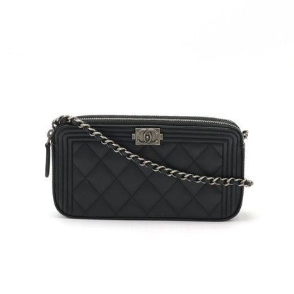 Chanel Calfskin Black Shoulder Bags