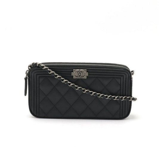 Chanel Calfskin Black Shoulder Bags