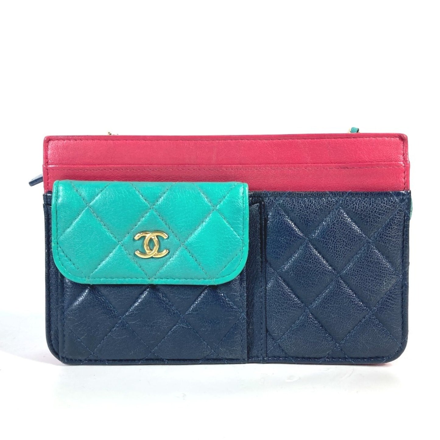 Chanel Calfskin Blue Shoulder Bags